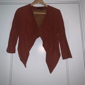 Plastic Island Authentic Suede Blazer in Rust